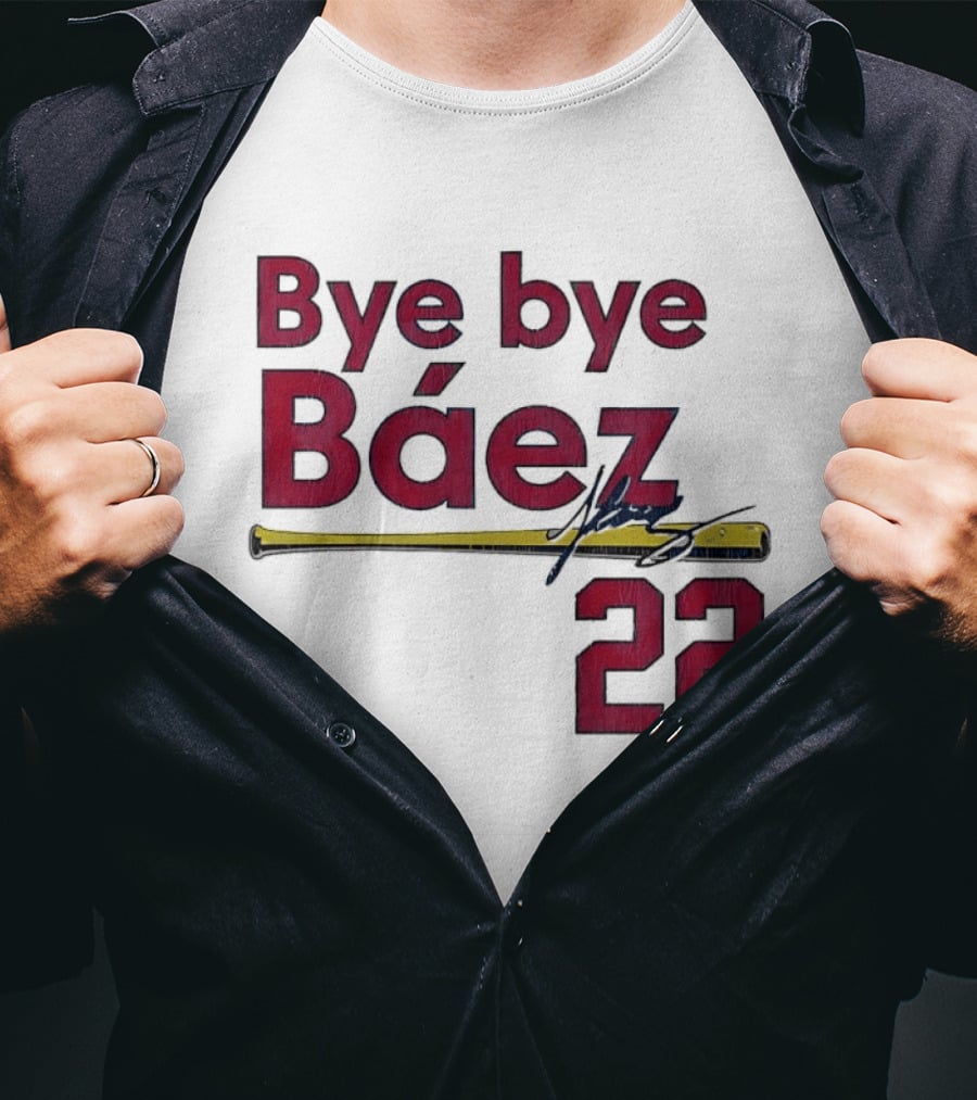Bye Bye Báez 22 Yellow Gold Baseball Bat Player T-Shirt