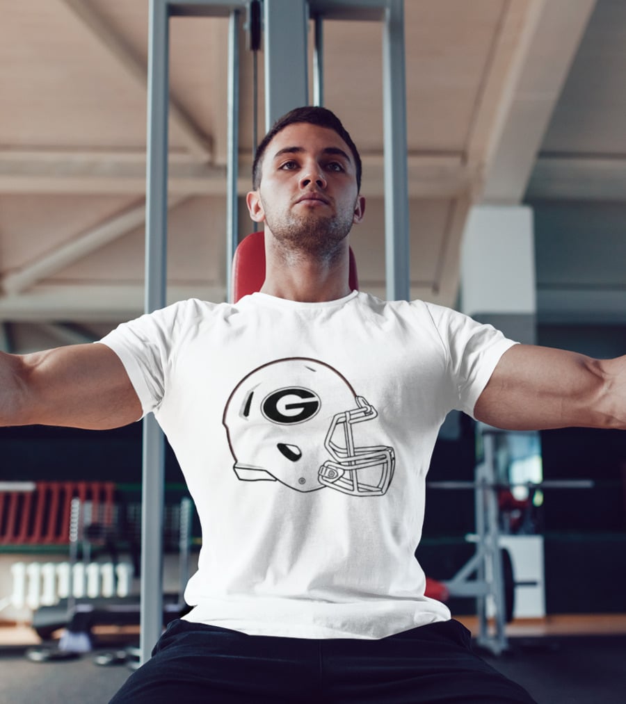 Georgia Bulldogs Helmet White G T-Shirt