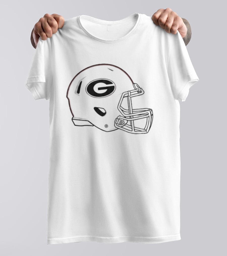 Georgia Bulldogs Helmet White G T-Shirt