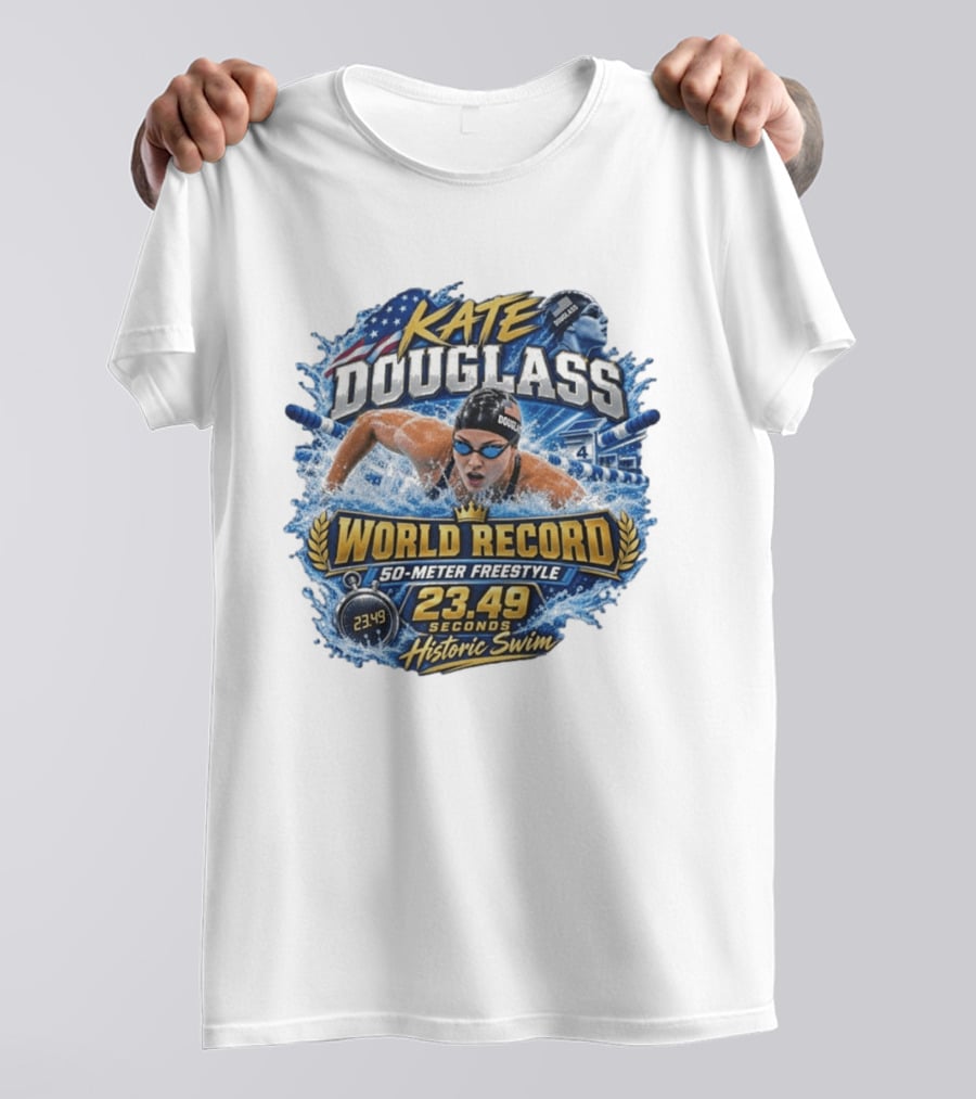 Kate Douglass World Record 50 Meter Freestyle 23.49 Seconds Historic Swim T-Shirt