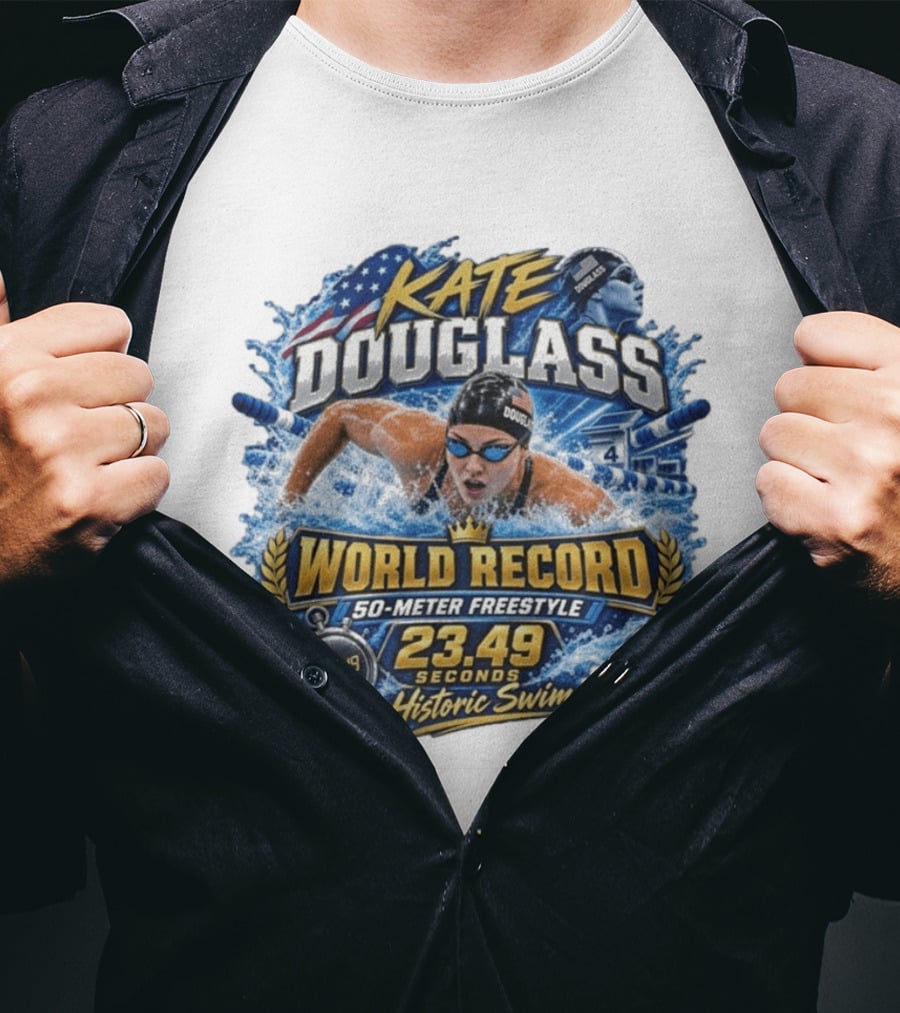 Kate Douglass World Record 50 Meter Freestyle 23.49 Seconds Historic Swim T-Shirt