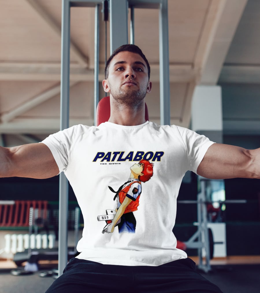 Patlabor The Movie Anime Girl Holding Helmet Looking Up T-Shirt