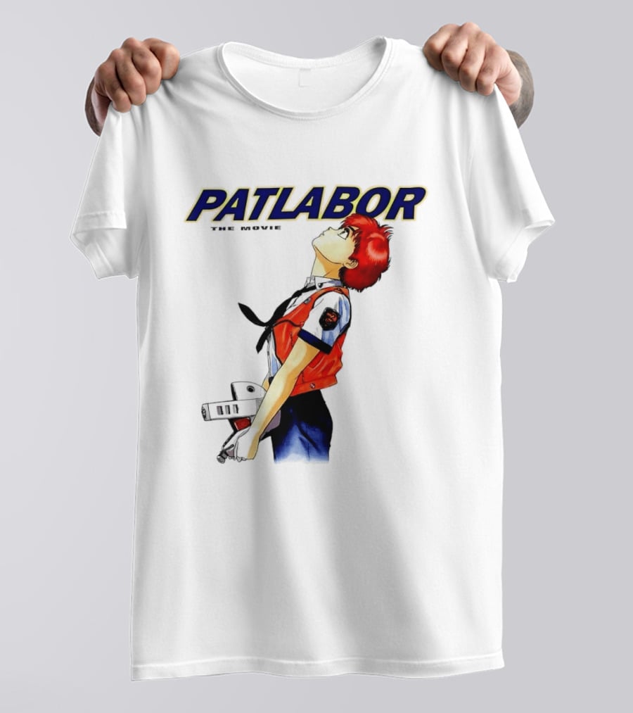 Patlabor The Movie Anime Girl Holding Helmet Looking Up T-Shirt