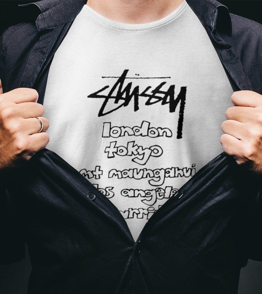 Stussy London Tokyo Mt Maunganui Los Angeles Biarritz Urban Streetwear Collection T-Shirt