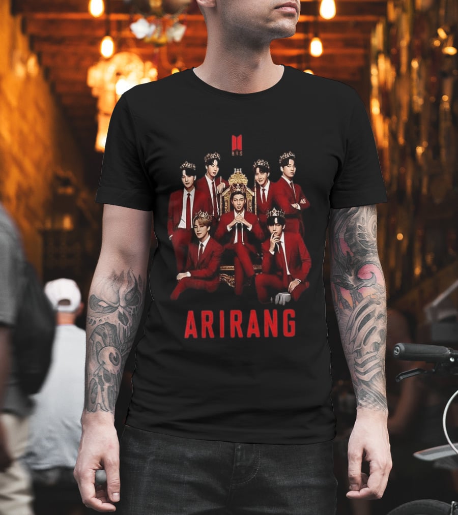 BTS World Tour 2026 Arirang Red Suits And Crowns T-Shirt