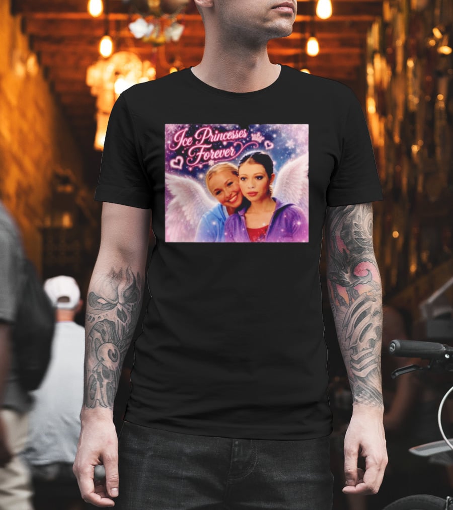 Ice Princesses Forever Hayden Panettiere Michelle Trachtenberg Angel Wings Hearts Snowflakes T-Shirt