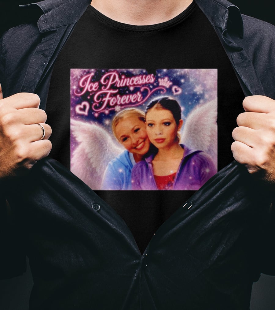 Ice Princesses Forever Hayden Panettiere Michelle Trachtenberg Angel Wings Hearts Snowflakes T-Shirt