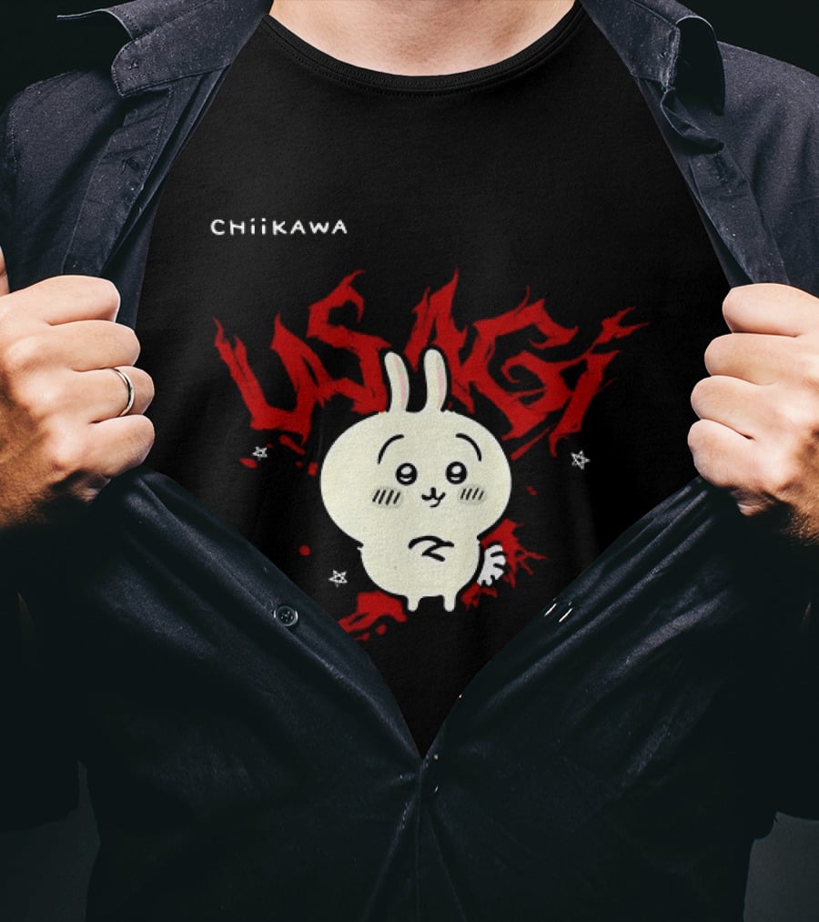 Chiikawa Usagi Kawaii Anime Red T-Shirt
