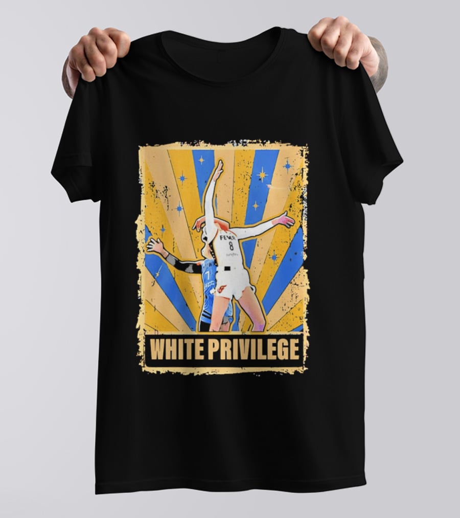Indiana Fever WNBA White Privilege Basketball Players Foul Distressed Sunburst Stars T-Shirt