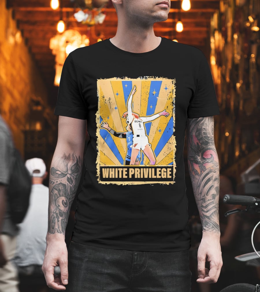 Indiana Fever WNBA White Privilege Basketball Players Foul Distressed Sunburst Stars T-Shirt