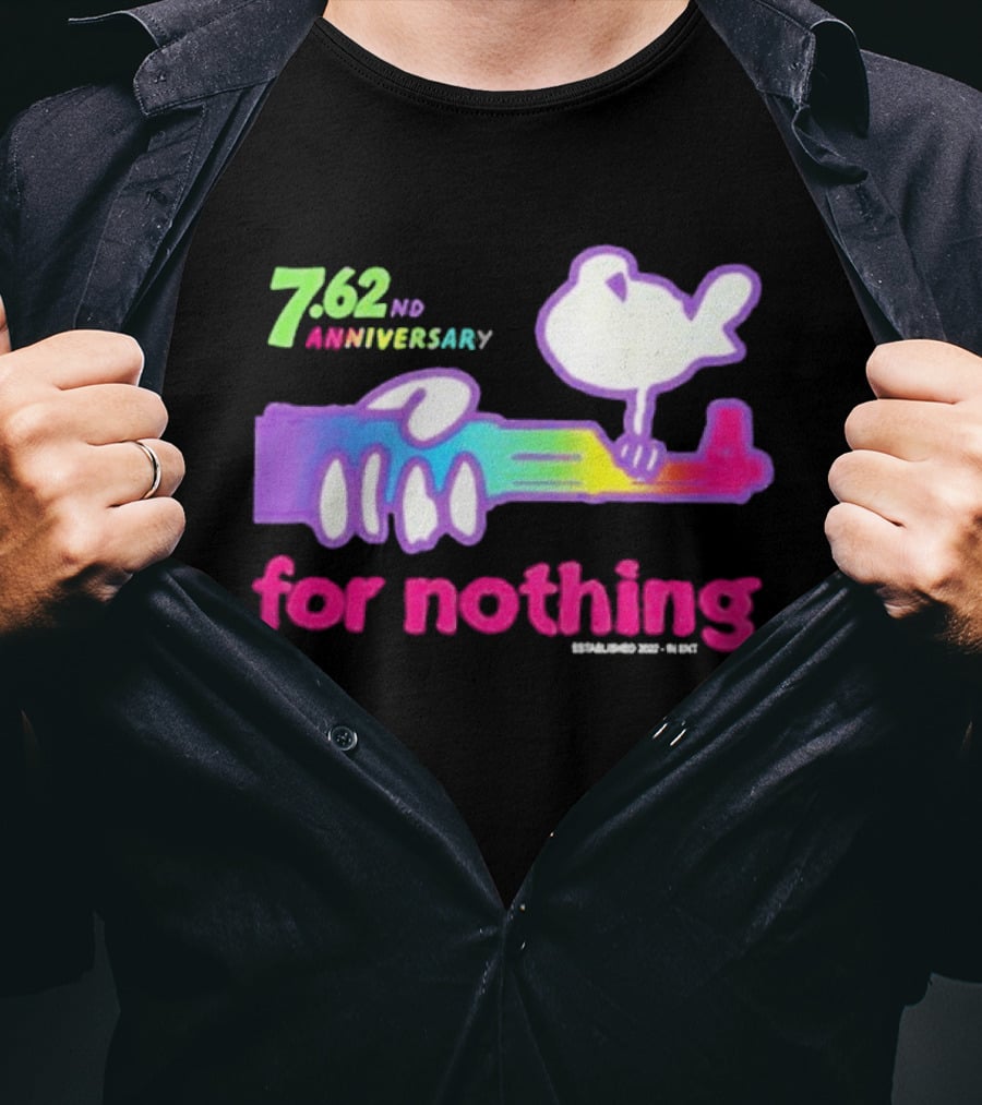 7.62nd Anniversary For Nothing Rainbow Dove Peacemaker T-Shirt