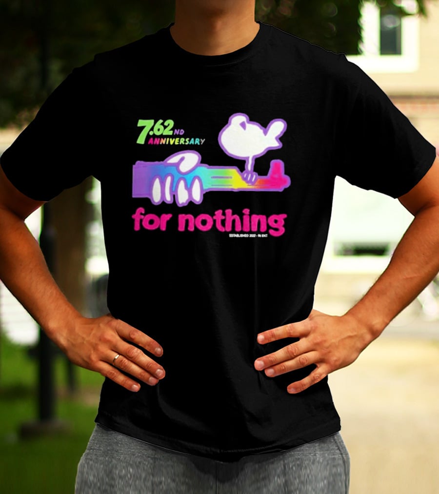 7.62nd Anniversary For Nothing Rainbow Dove Peacemaker T-Shirt