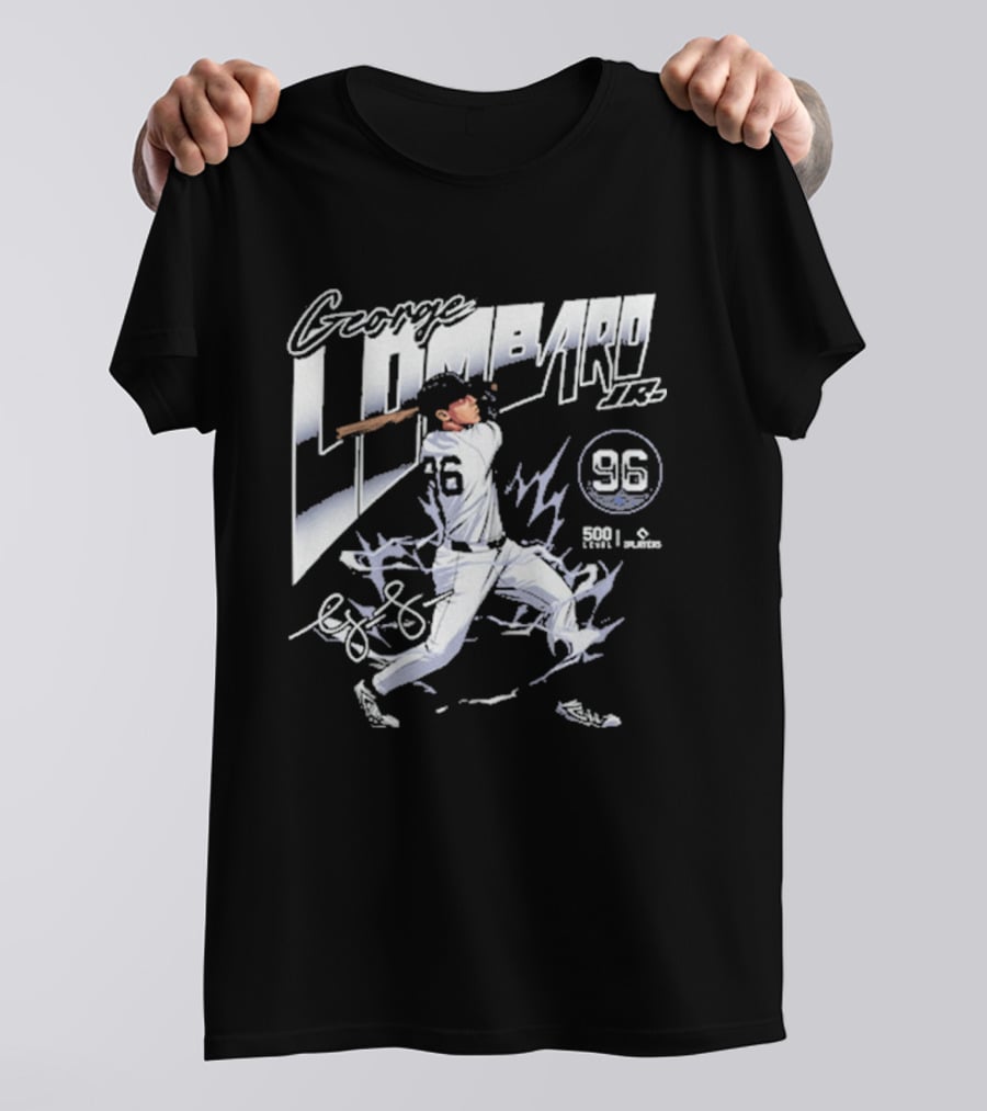 George Lombard Jr. 96 New York Y Electric Baseball Player With Dynamic Swing T-Shirt