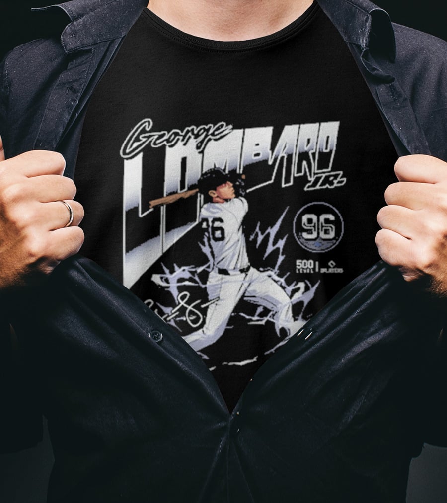 George Lombard Jr. 96 New York Y Electric Baseball Player With Dynamic Swing T-Shirt