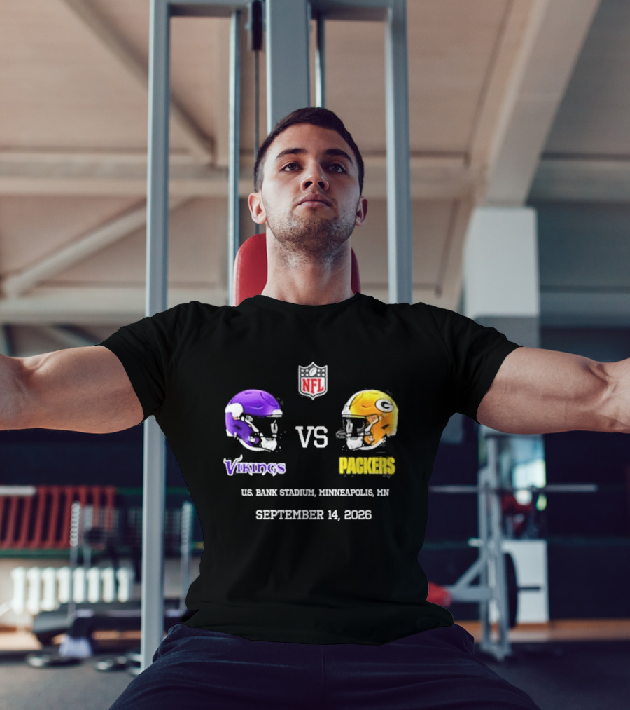 Green Bay Packers Vs Minnesota Vikings NFL U.S. Bank Stadium Minneapolis September 14 2026 T-Shirt