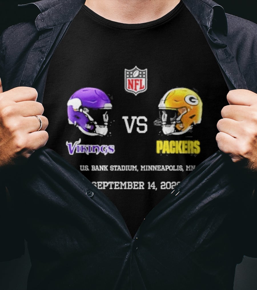 Green Bay Packers Vs Minnesota Vikings NFL U.S. Bank Stadium Minneapolis September 14 2026 T-Shirt