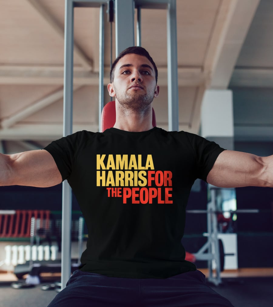 Kamala Harris For The People Text Classic Bold Yellow And Red T-Shirt