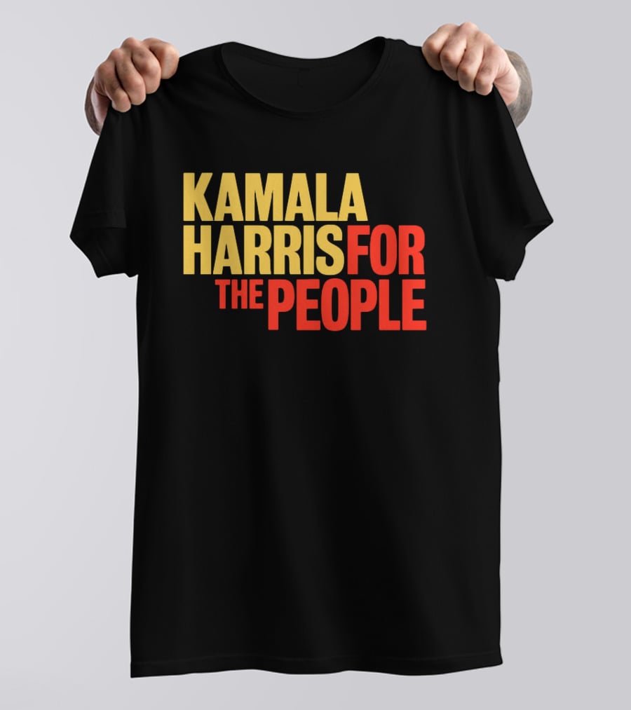 Kamala Harris For The People Text Classic Bold Yellow And Red T-Shirt