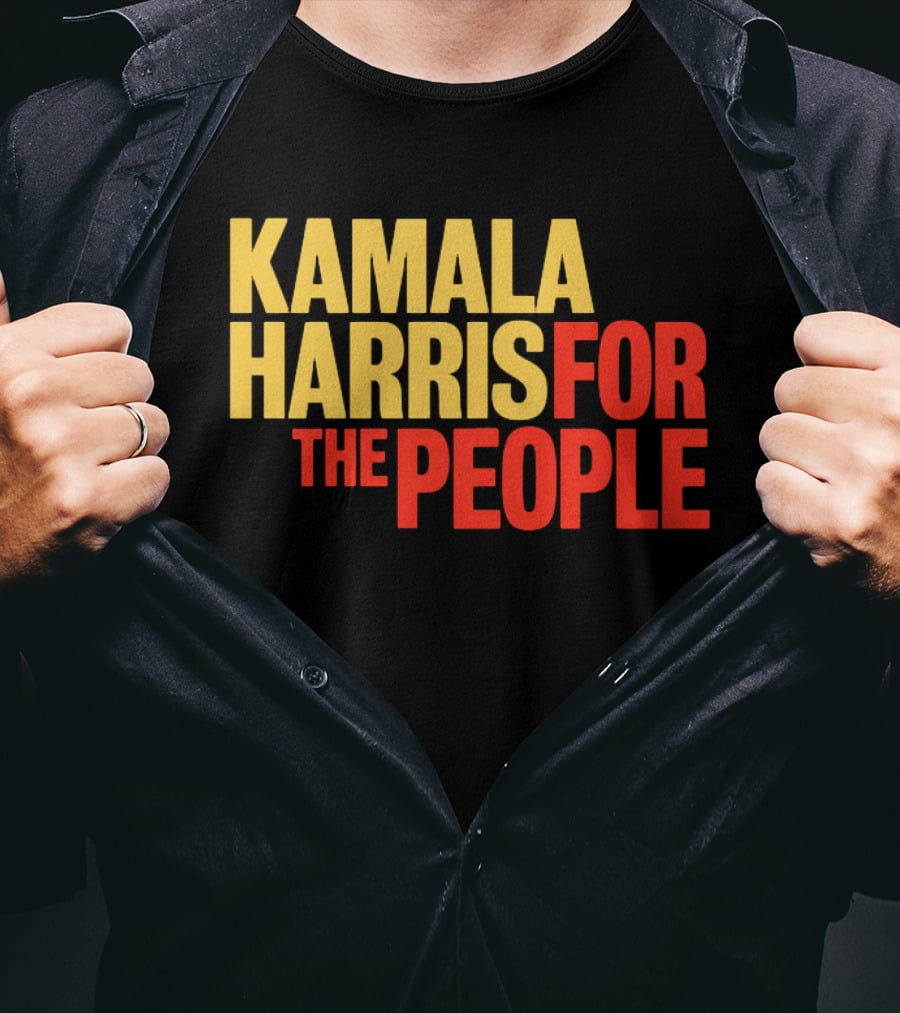 Kamala Harris For The People Text Classic Bold Yellow And Red T-Shirt