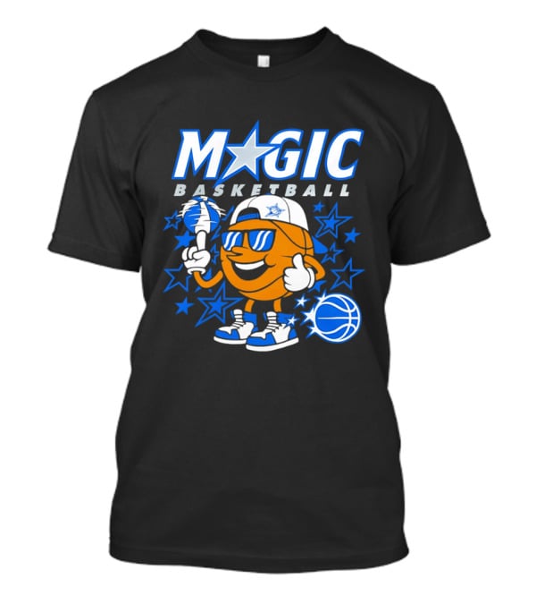 Magic Basketball Cartoon With Sunglasses And Stars T-Shirt