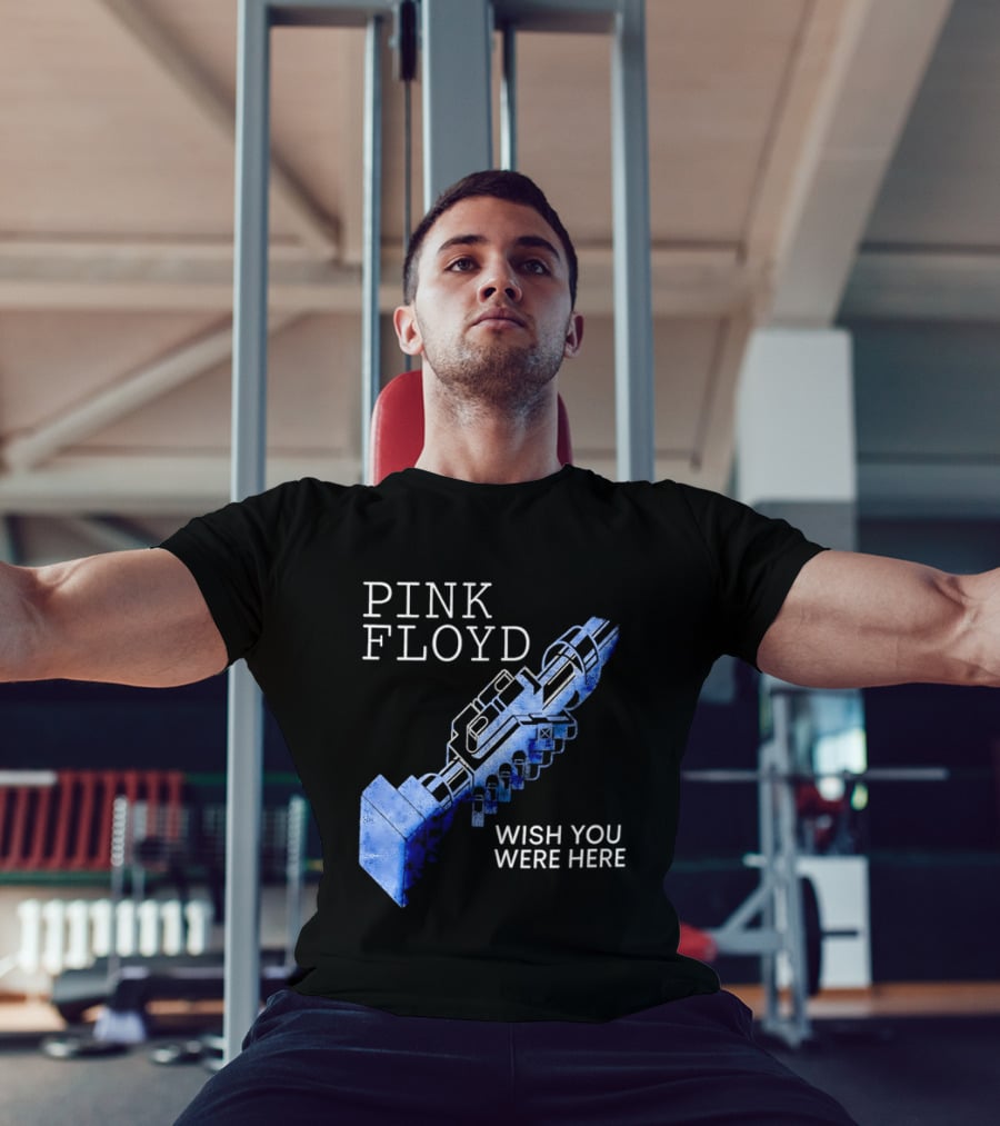 Pink Floyd Wish You Were Here Blue Mechanical Robot Handshake T-Shirt