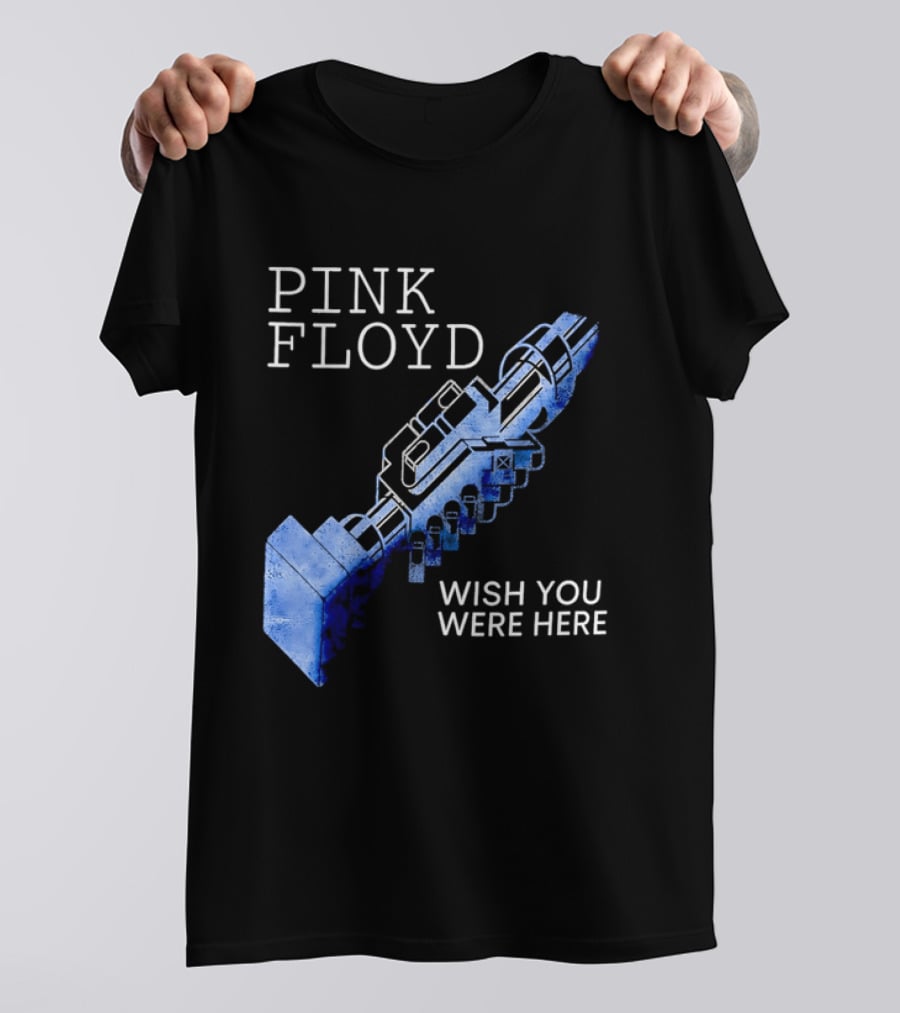 Pink Floyd Wish You Were Here Blue Mechanical Robot Handshake T-Shirt