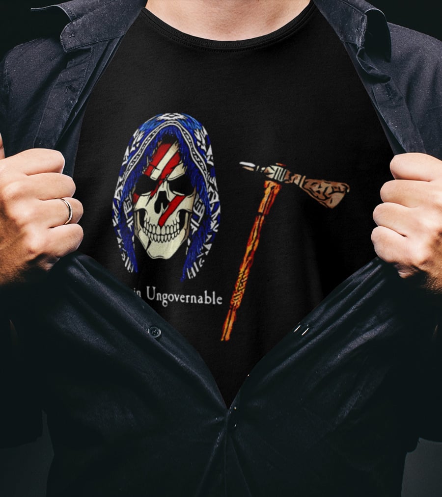 Remain Ungovernable Hooded Skull With Hammer Anti Authority T-Shirt