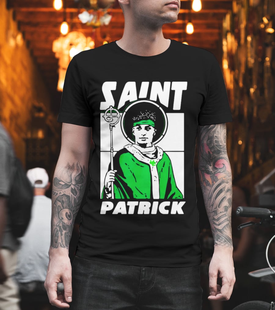Saint Patrick Mahomes Kansas City Chiefs Iconic Green Halo And Staff T-Shirt