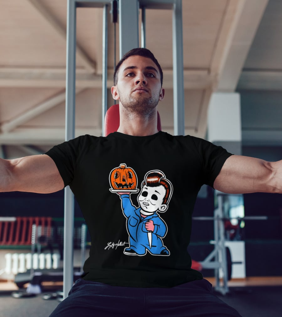 Michael Myers Big Boy Halloween Pumpkin Knife T-Shirt