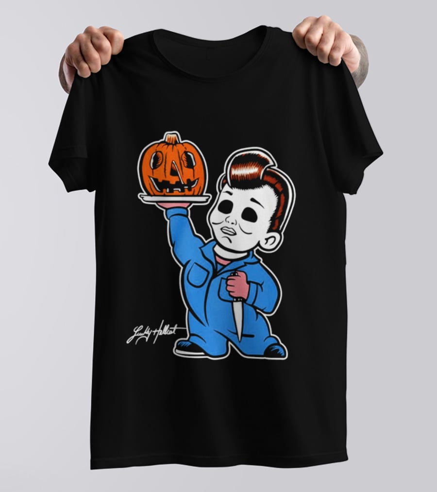 Michael Myers Big Boy Halloween Pumpkin Knife T-Shirt