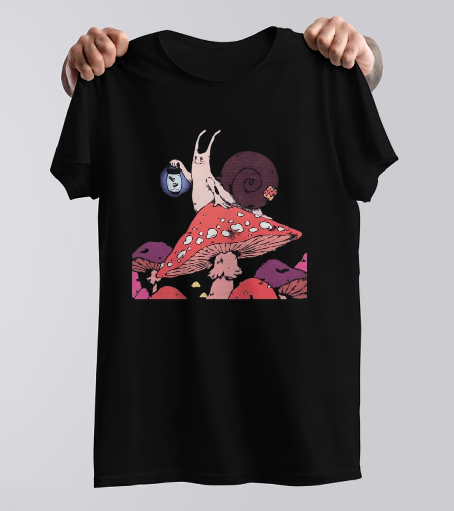 Steady Hands Snail Lantern On Giant Mushroom T-Shirt