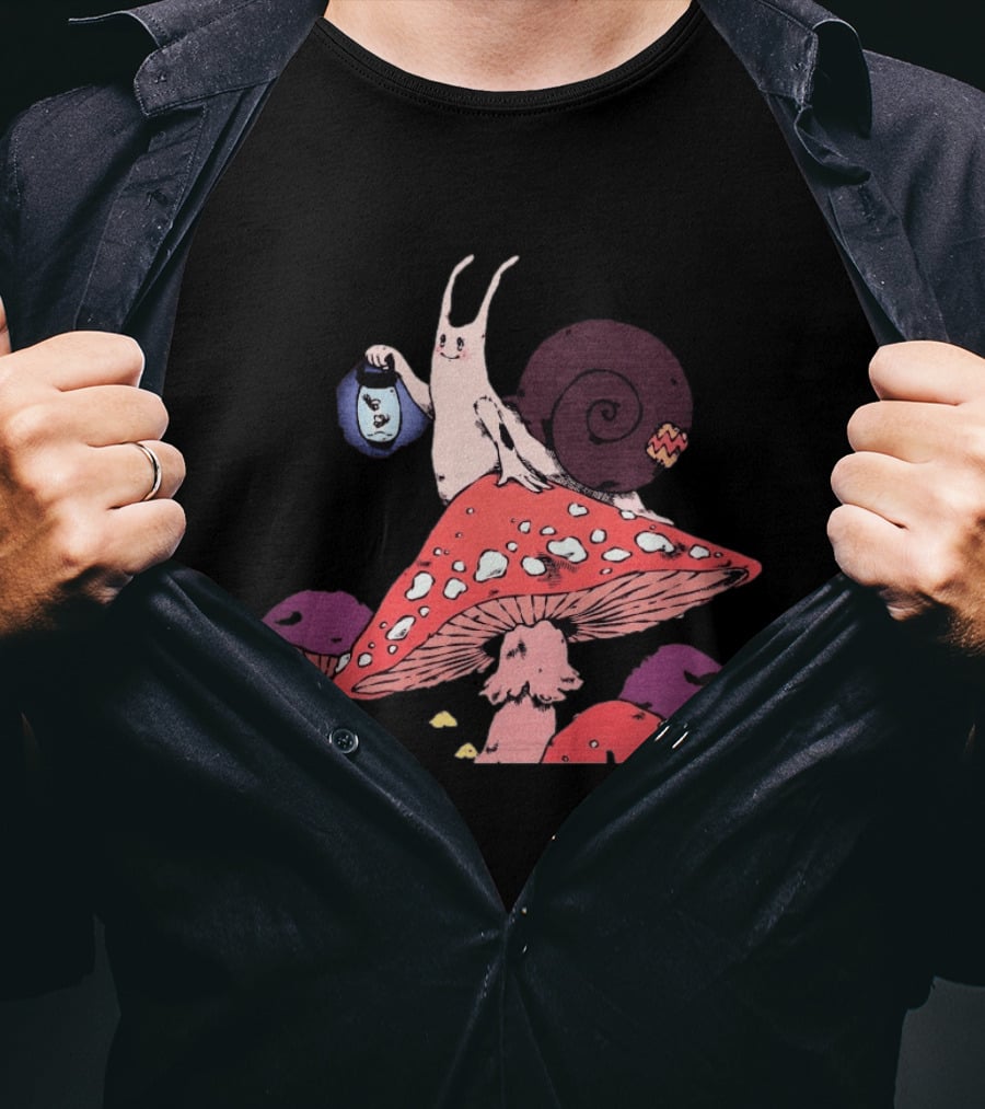 Steady Hands Snail Lantern On Giant Mushroom T-Shirt