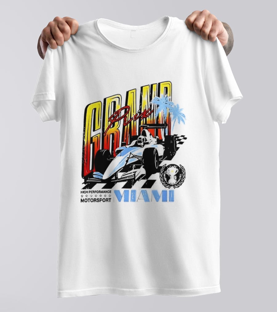 Chicago Bears Grand Prix Motorsport Miami Racing Car T-Shirt