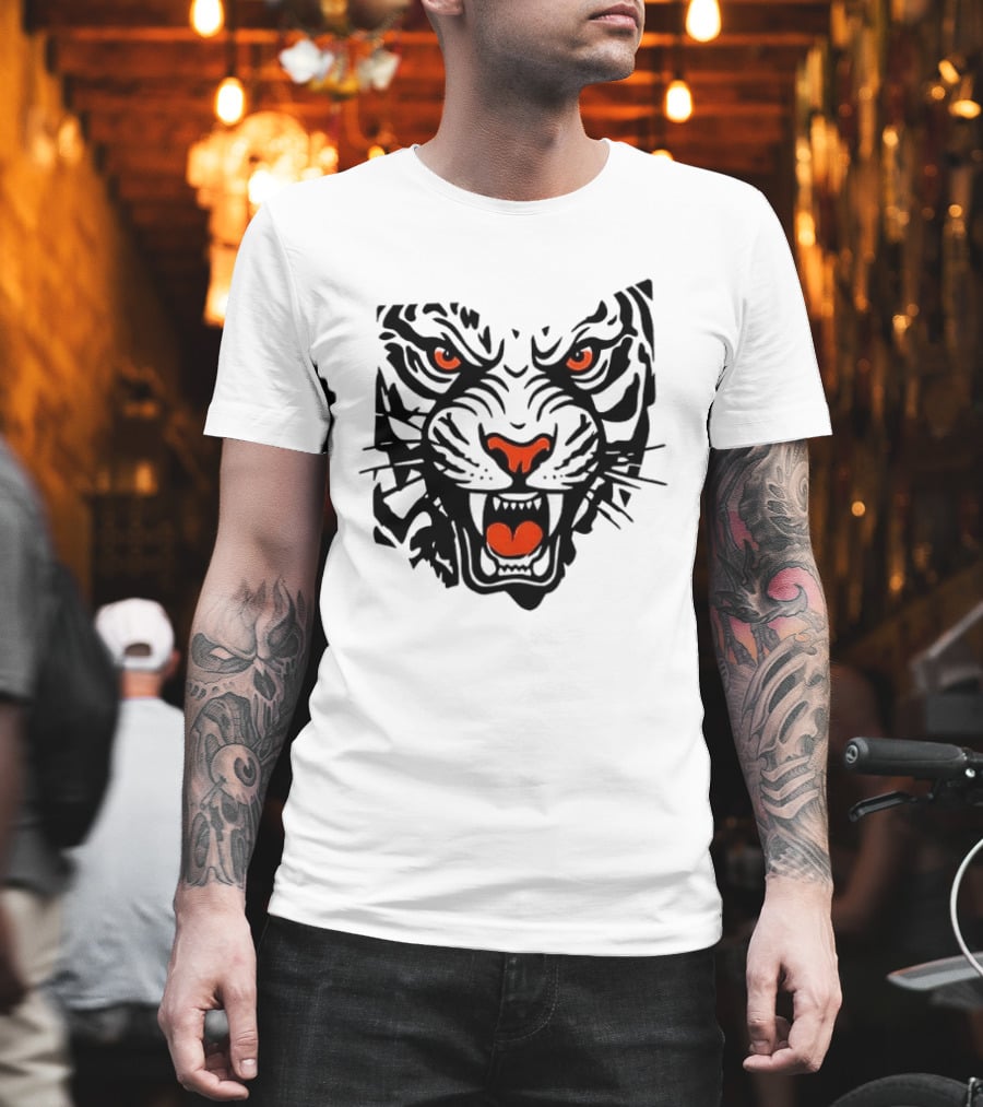 Cincinnati Bengals Open In Orange 2026 Season Tiger Face T-Shirt