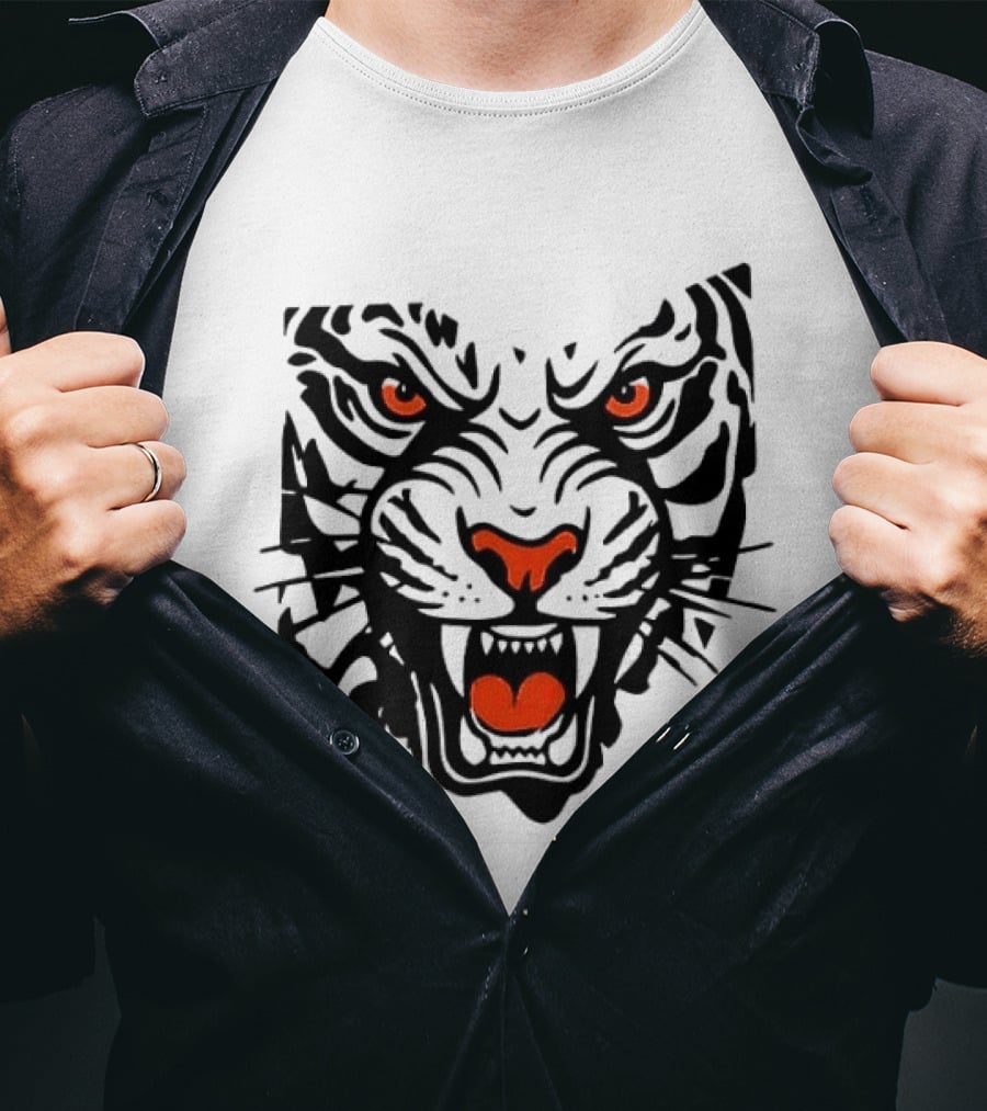 Cincinnati Bengals Open In Orange 2026 Season Tiger Face T-Shirt