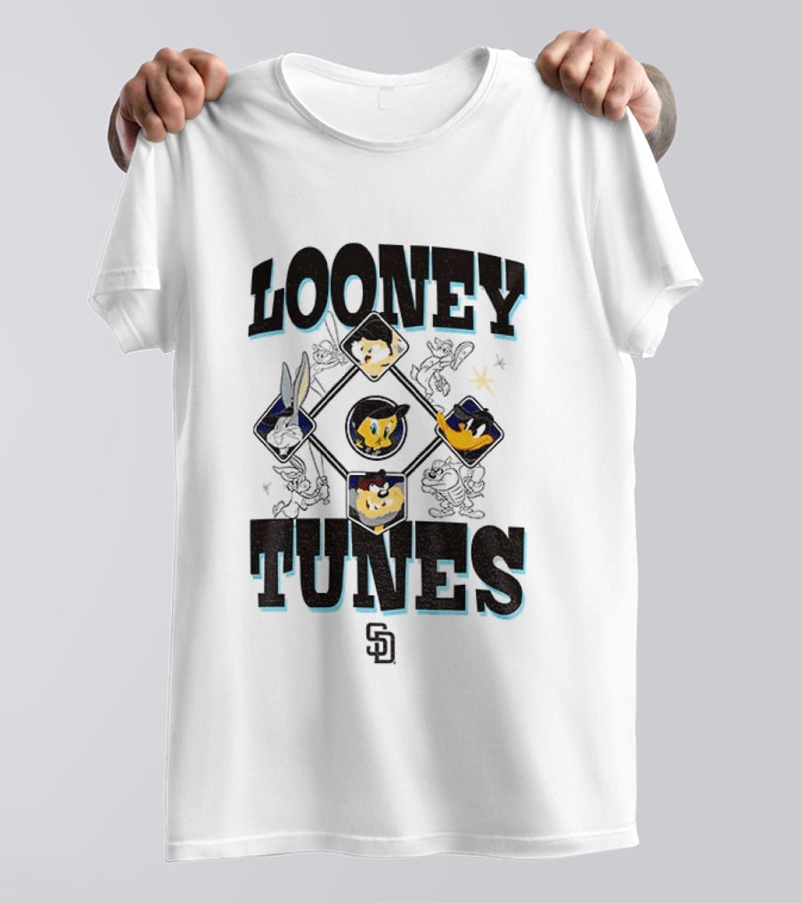 San Diego Padres New Era Looney Tunes MLB Cream Characters T-Shirt
