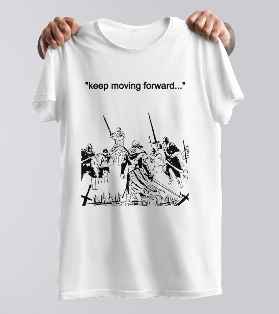 Keep Moving Forward Medieval Battle Scene Warriors T-Shirt