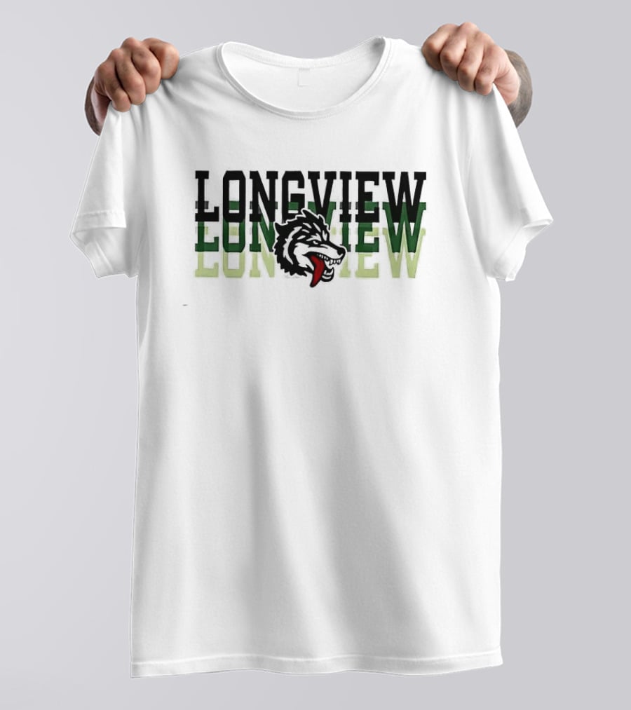 Longview Once A Lobo Always A Lobo Green Wolf Head T-Shirt