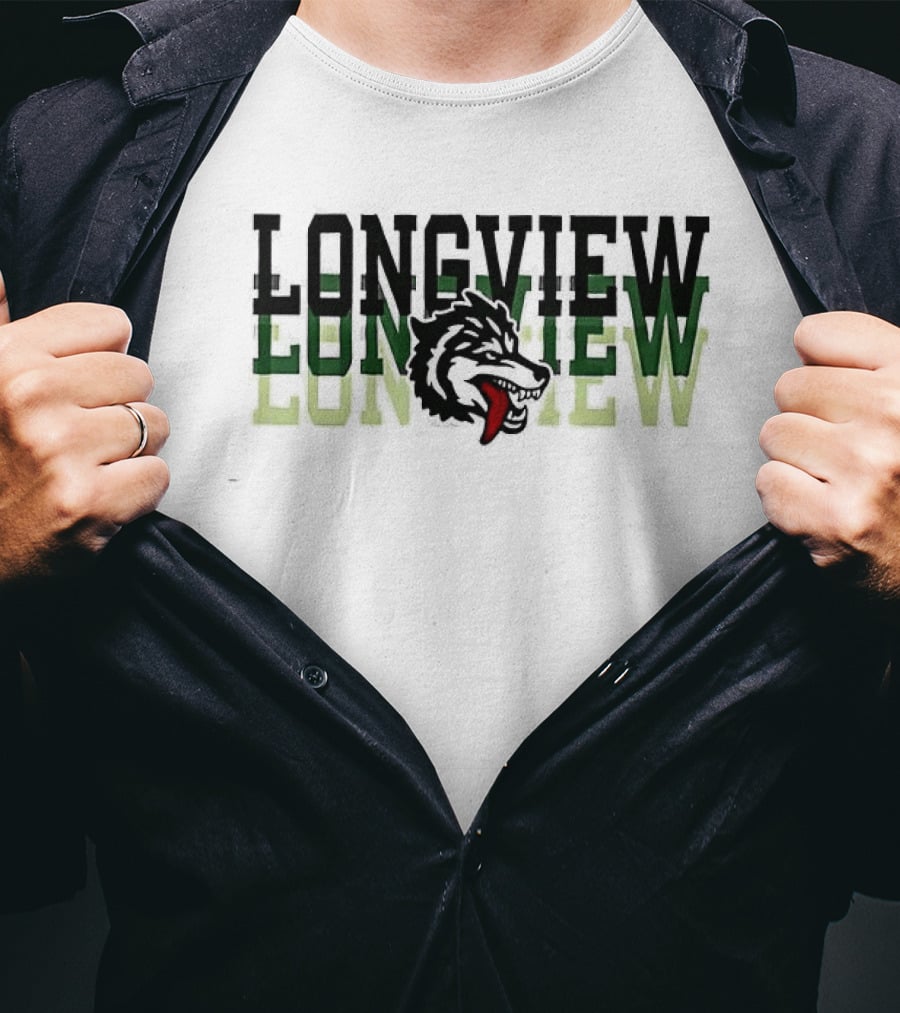 Longview Once A Lobo Always A Lobo Green Wolf Head T-Shirt