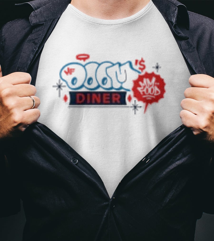 Mf Doom Doom's Diner Comic Style Mask Red And Blue T-Shirt