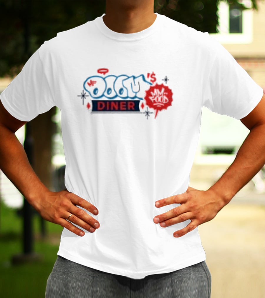 Mf Doom Doom's Diner Comic Style Mask Red And Blue T-Shirt