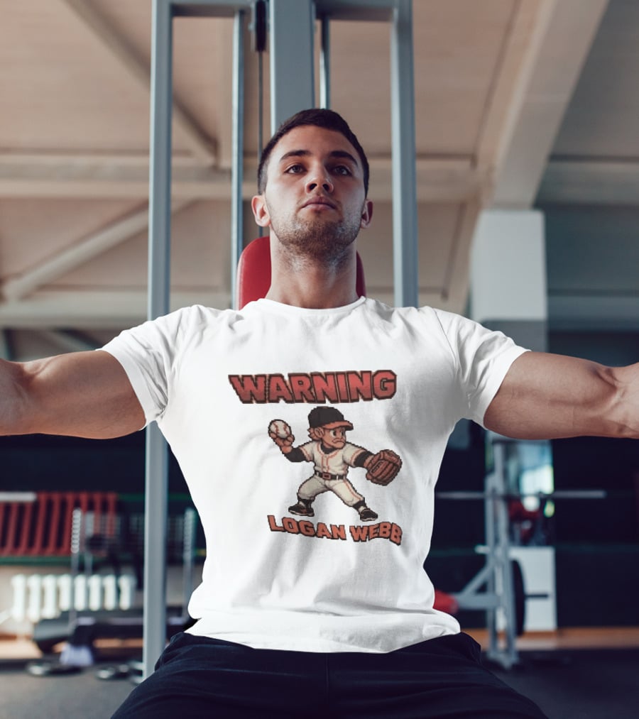 Warning Logan Webb 8 Bit Baseball T-Shirt