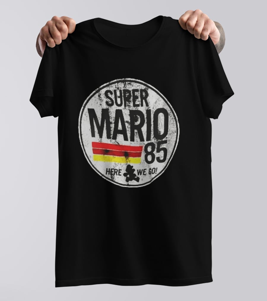 Super Mario 85 Here We Go Vintage Circle T-Shirt