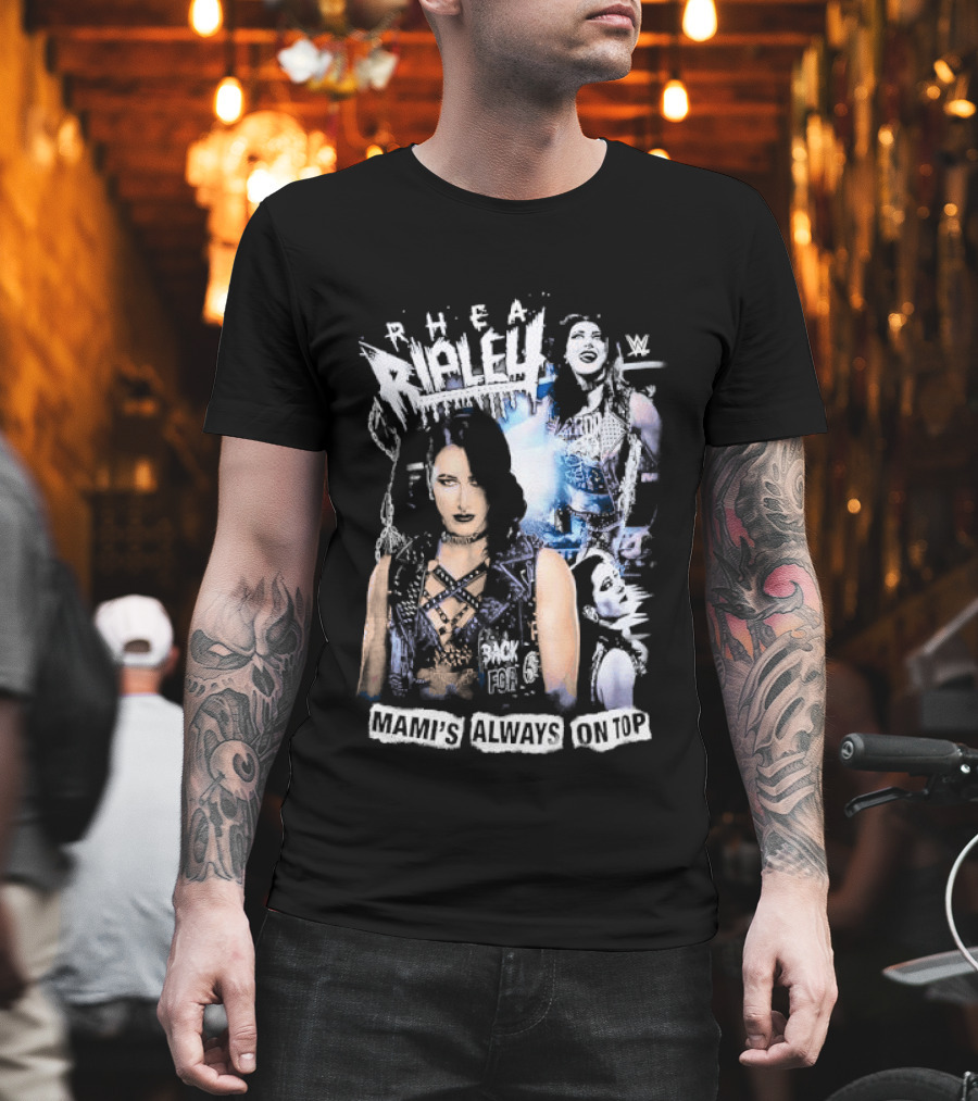 Rhea Ripley WWE Mami's Always On Top Wrestler Collage T-Shirt