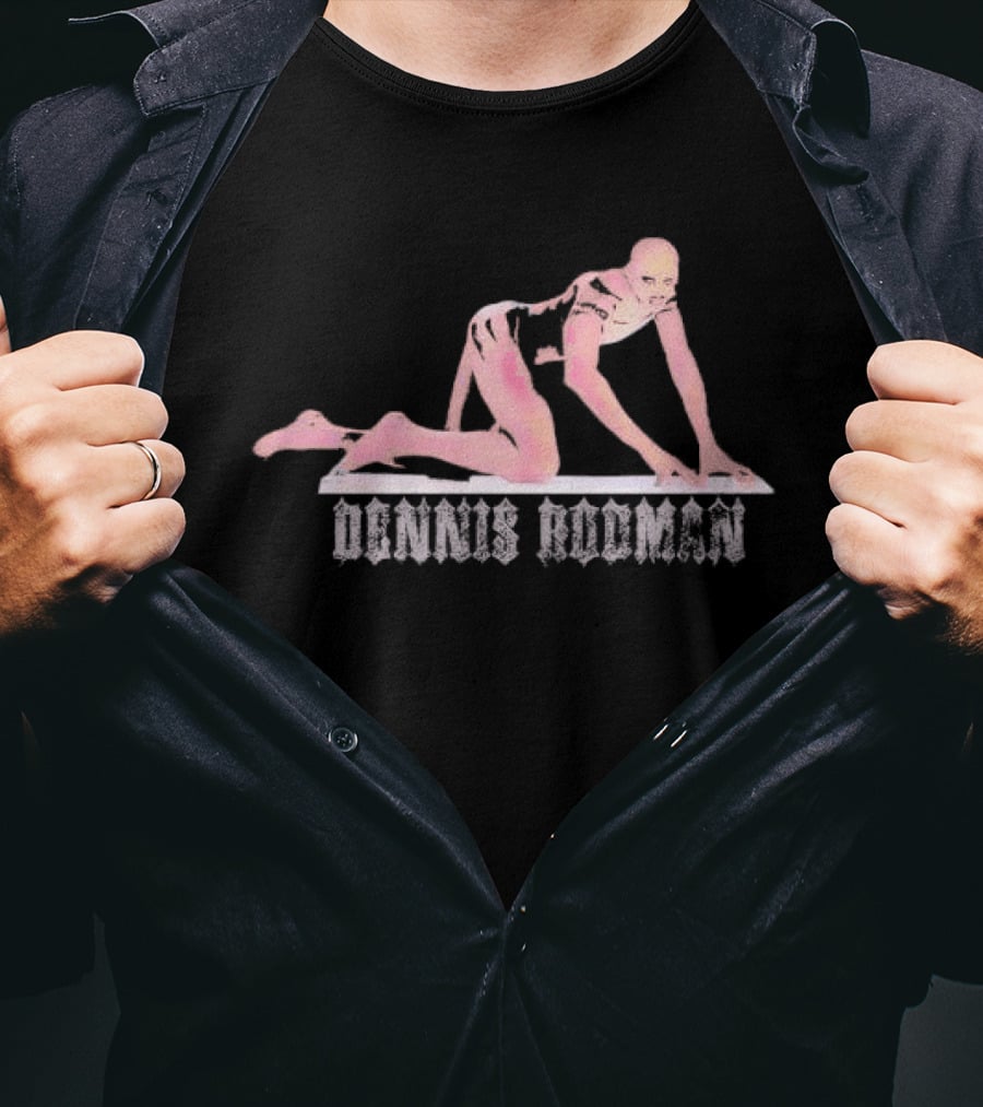 Dennis Rodman Pink Tinted Gothic Crawling Figure T-Shirt