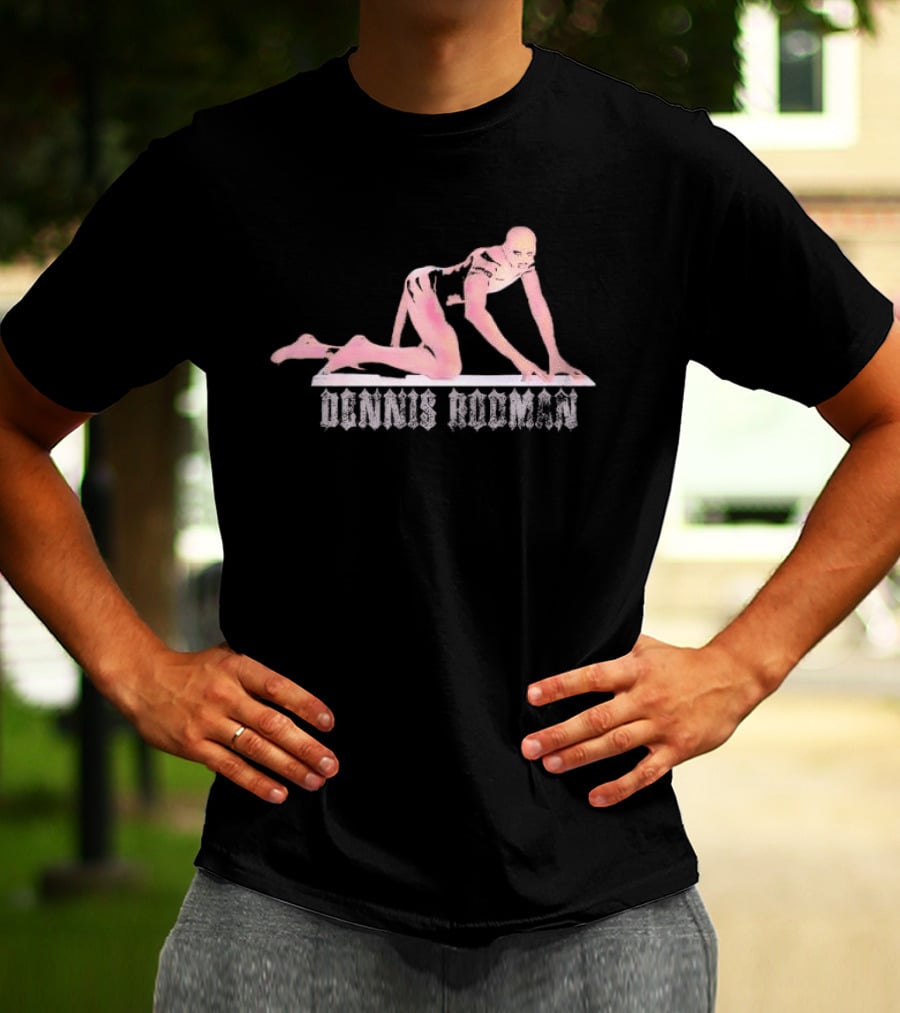 Dennis Rodman Pink Tinted Gothic Crawling Figure T-Shirt
