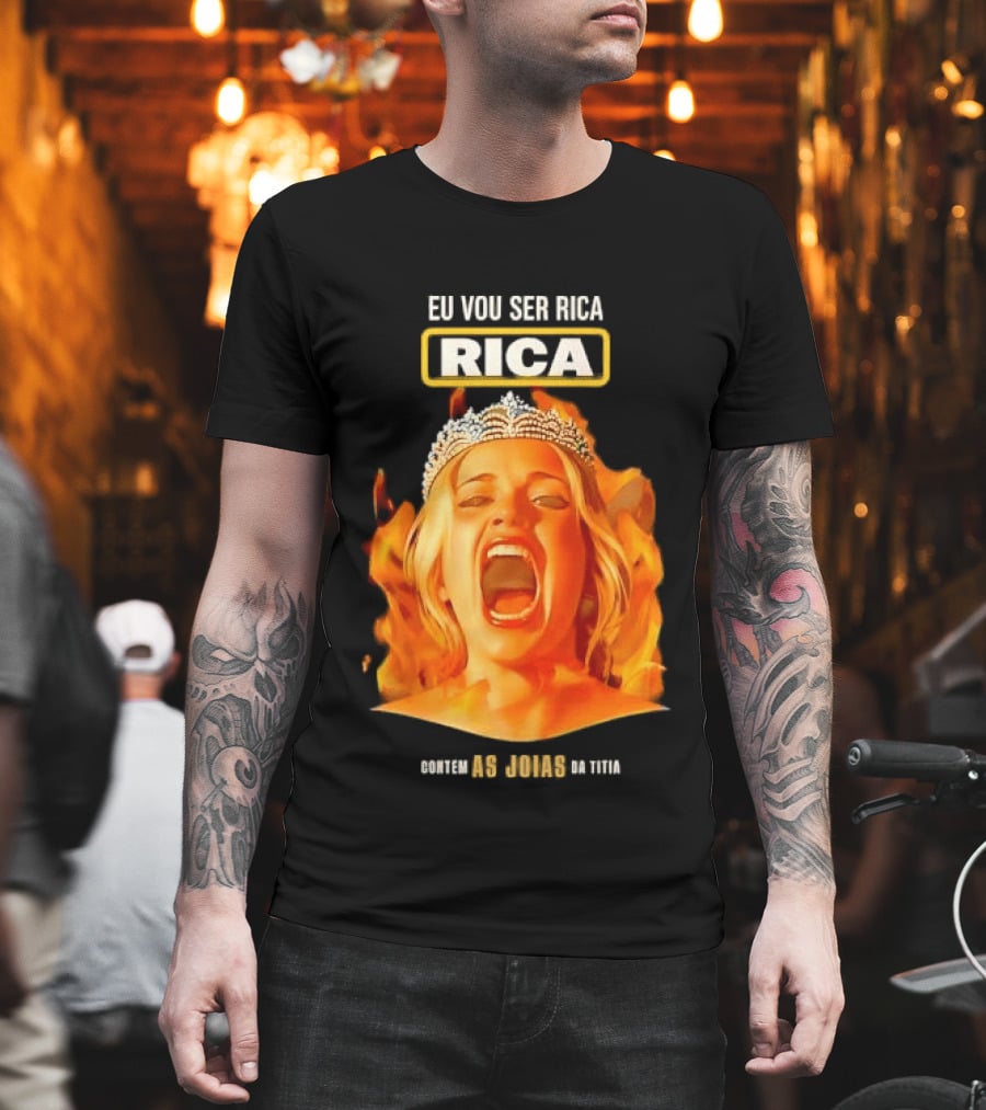 Eu Vou Ser Rica Contem As Joias Da Titia Rica Screaming Blonde Woman T-Shirt