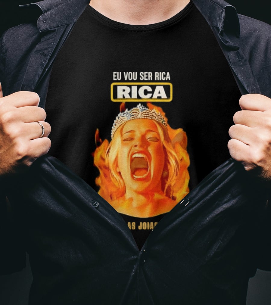 Eu Vou Ser Rica Contem As Joias Da Titia Rica Screaming Blonde Woman T-Shirt