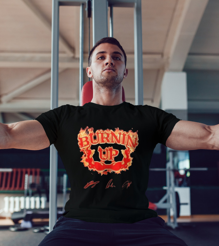 Jonas Brothers Burnin Up Tour Fiery Red Flame Letters T-Shirt