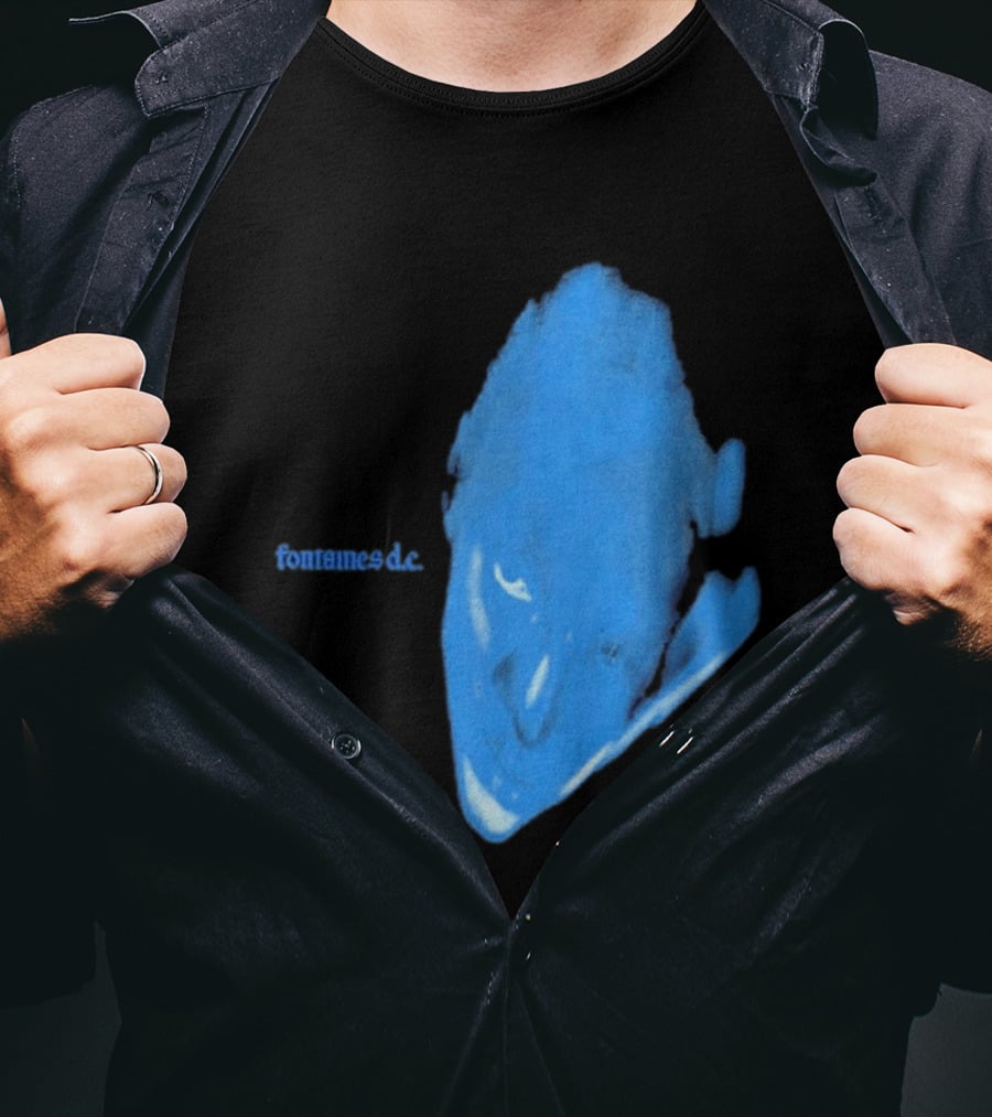 Fontaines D.C. Dopamine Chamber Blue Cover Black T-Shirt